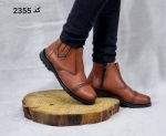 خرید اینترنتی کفش نیم بوت ساقدار مردانه پسرانه ی مدل ساده بندی زیره دور دوخت عسلی اصفهان