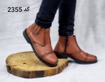 خرید اینترنتی کفش نیم بوت ساقدار مردانه پسرانه ی مدل ساده بندی زیره دور دوخت عسلی اصفهان