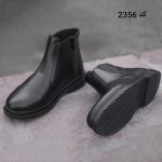 خرید اینترنتی کفش نیم بوت ساقدار مردانه پسرانه ی مدل ساده بندی زیره دور دوخت مشکی اصفهان