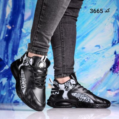 خرید اینترنتی کفش کتونی اسپرت جردن بسکتبالی مردانه پسرانه جدید و شیک مشکی تمام اصفهان