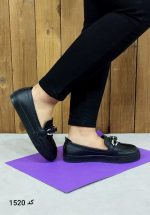 خرید اینترنتی کفش کالج راحتی دخترانه زنانه مدل زنجیری مشکی اصفهان