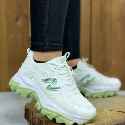 خربد اینترنتی کفش کتونی اسپرت زنانه دخترانه مدل نیو بالانس زیره پیو رویه ترکیبی سفید سبز اصفهان جدید