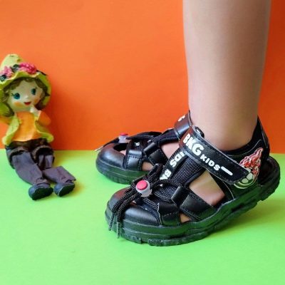 خرید اینترنتی کفش صندل تابستانه بچگانه پسرانه مدل BKG مشکی تمام اصفهان