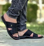 خرید اینترنتی دمپایی صندل صد در صد طبی مردانه باکیفیت بالا رنگ مشکی زیبا اصفهان