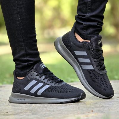 خرید اینترنتی کفش کتونی اسپرت مردانه وپسرانه مدل ادیداس اسپیسر شیک و مدرن رنگ مشکی طوسی مقاوم اصفهان