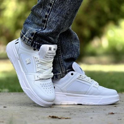 خرید اینترنتی کفش اسپرت مردانه پسرانه مدل Amiri ( امیری) شیک و کاربردی رنگ سفید تمام جدید اصفهان