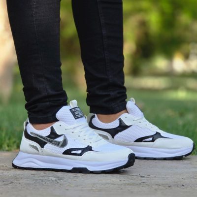 خرید اینترنتی کفش کتونی اسپرت مردانه و پسرانه مدل نایک بی نظییییر رنگ سفید مشکی پرفروش اصفهان