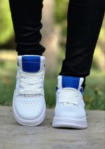 خرید اینترنتی کفش اسپرت مردانه پسرانه مدل Amiri ( امیری) بسیار نرم و خوشپا رنگ سفید آبی زیبا اصفهان