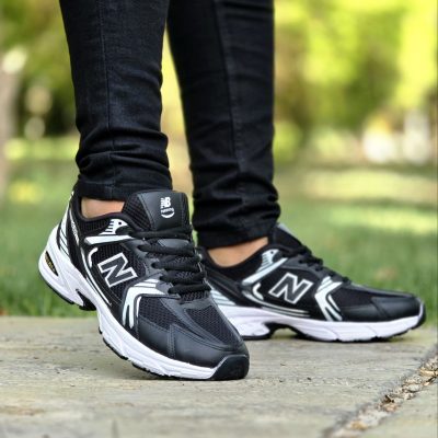 خرید اینترنتی کفش کتونی ست اسپرت زنانه و مردانه مدل نیوبالانس530 جدید و راحت رنگ مشکی سفید بی نظیر اصفهان