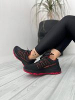 خرید اینترنتی کفش کتونی اسپرت زنانه دخترانه مدل سالامون جدید و به روز رنگ مشکی قرمز زیبا اصفهان