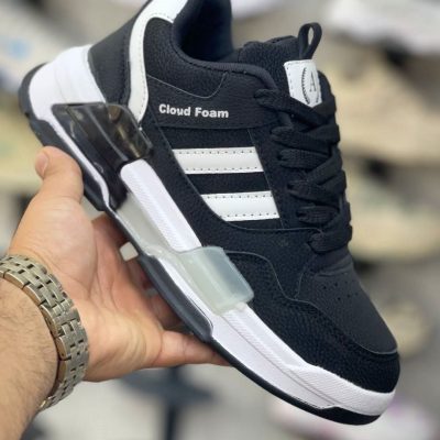 خرید اینترنتی کفش کتونی اسپرت دخترانه و زنانه مدل کلود فوم بادوام و مقاوم رنگ مشکی سفید زیبا اصفهان