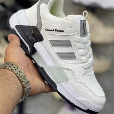 خرید اینترنتی کفش کتونی اسپرت دخترانه و زنانه مدل کلود فوم خاص و بادوام رنگ سفید طوسی زیبا اصفهان