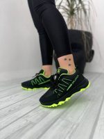 خرید اینترنتی کفش کتونی اسپرت زنانه دخترانه مدل سالامون یه مدل فوق العاده راحت رنگ مشکی سبز خاص اصفهان
