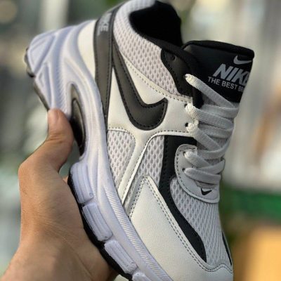 خرید اینترنتی کفش اسپرت زنانه دخترانه مدل نایک پرفروش و پرطرفدار رنگ سفید مشکی فوق العاده اصفهان