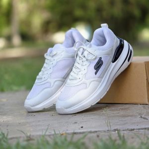 خرید اینترنتی کفش کتونی اسپرت مردانه پسرانه بزرگپا مدل اسکیچرز باکیفیت و سبک رنگ سفید تمام جذاب اصفهان