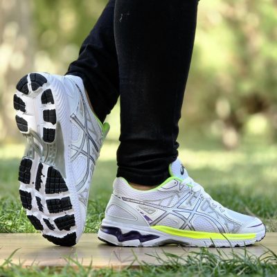 خرید اینترنی کفش کتونی اسپرت مردانه پسرانه مدل اسیکس ایده ال و خوش سیما رنگ سفید سبز باکیفیت اصفهان