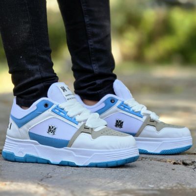 خرید اینترنتی کفش اسپرت مردانه پسرانه مدل Amiri ( امیری) مدرن و جدید رنگ سفید ابی کرم جذاب اصفهان