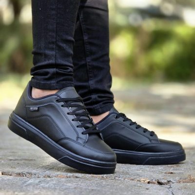 خرید اینترنتی کفش کتونی اسپرت مردانه پسرانه مدل ونس اکو کلاسیک و جذاب رنگ مشکی تمام زیبا اصفهان