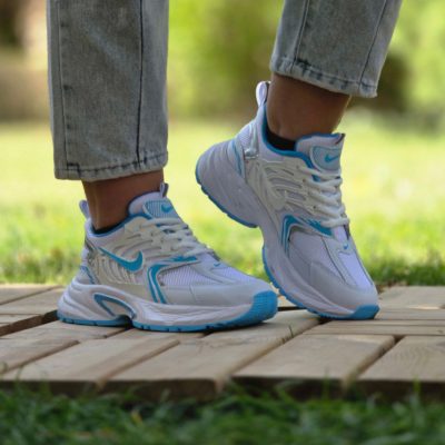 خرید اینترنتی کفش کتونی اسپرت زنانه دخترانه مدل نایک جذاب و کلاسیک رنگ سفید ابی خوشپا اصفهان