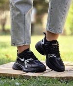 خرید اینترنتی کفش کتونی اسپرت زنانه دخترانه مدل نایک راحت و سبک رنگ مشکی طوسی نقره ای شیک اصفهان