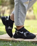 خرید اینترنتی کفش کتونی اسپرت زنانه دخترانه مدل نایک راحت و سبک رنگ مشکی طوسی نقره ای شیک اصفهان