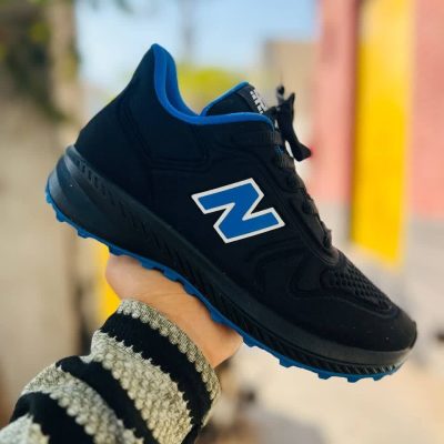 خرید اینترنتی کفش کتونی اسپرت مردانه و پسرانه مدل نیوبالانس منحصربفرد و راحت رنگ مشکی آبی زیبا اصفهان