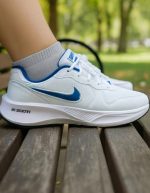 خرید اینترنتی کفش کتونی اسپرت مردانه پسرانه مدل نایک با کیفیت عالی رنگ سفید نایک آبی زیبا اصفهان