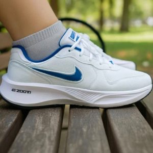 خرید اینترنتی کفش کتونی اسپرت مردانه پسرانه مدل نایک با کیفیت عالی رنگ سفید نایک آبی زیبا اصفهان